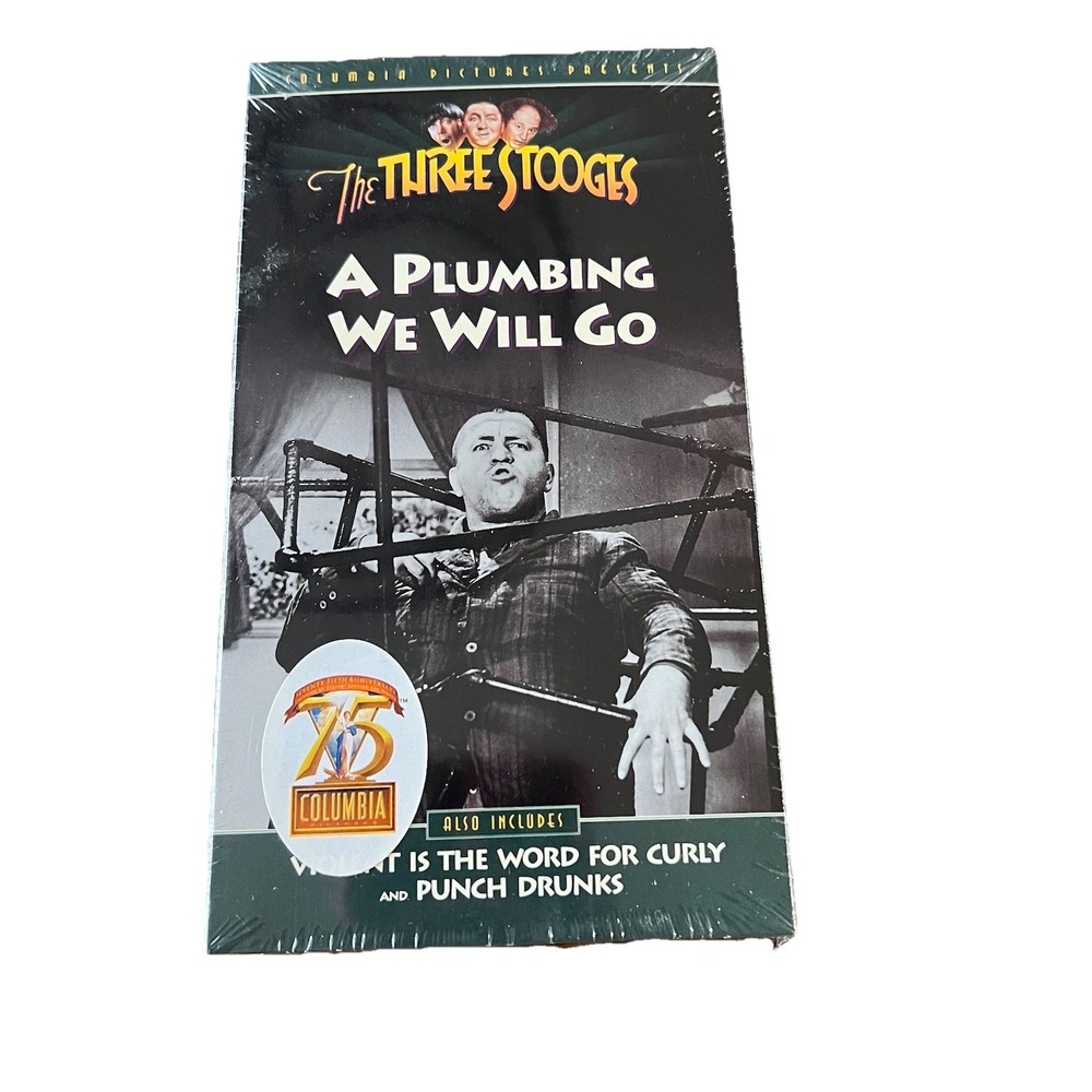 The Three Stooges A Plumbing We Will Go VHS‎ Vintage Classic New Sealed 1993